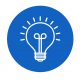 Light Bulb icon vector. Lighting Electric lamp. Vector illustration isolated on blue background. Idea sign solution.