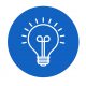 Light Bulb line icon vector, isolated on blue background. Light Bulb icon vector. Lighting Electric lamp. Vector illustration isolated on blue background. Idea sign solution.